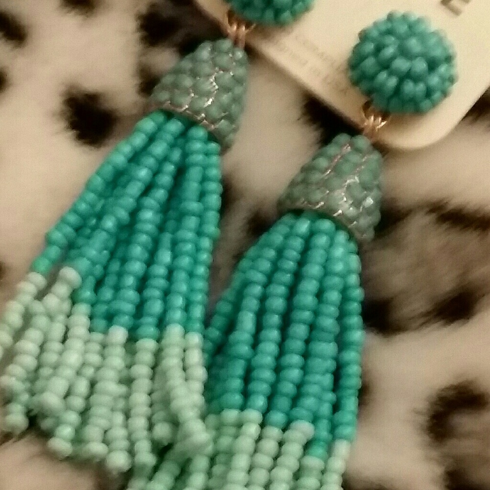 Beautiful 2 toned tourqoiuse tassel earrings